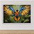 Quadro Decorativo Arara Azul e Amarela em Voo Pintura a Óleo Tropical 6298 - Imagem 4