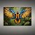 Quadro Decorativo Arara Azul e Amarela em Voo Pintura a Óleo Tropical 6298 - Imagem 5