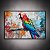 Quadro Decorativo Arara Vermelha Arte Abstrata Moderna Pintura Colorida 6319 - Imagem 3