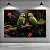 Quadro Decorativo Aves Tropicais Araras em Floresta Amazônica e Flores Laranjas 6331 - Imagem 4