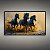 Quadro Decorativo Cavalos Negros Galopando Arte Impactante Natureza Dourada 6310 - Imagem 1