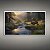 Quadro Decorativo Cervos na Floresta Rio e Luz Solar Paisagem Natural 6324 - Imagem 4
