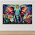 Quadro Decorativo Elefante Abstrato Colorido com Flores e Folhagens 6322 - Imagem 4