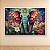 Quadro Decorativo Elefante Abstrato Colorido com Flores e Folhagens 6322 - Imagem 2