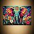 Quadro Decorativo Elefante Abstrato Colorido com Flores e Folhagens 6322 - Imagem 3