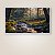 Quadro Decorativo Paisagem Floresta com Cervos e Riacho ao Amanhecer 6304 - Imagem 2