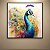 Quadro Decorativo Pavão Real Aquarela Colorida Arte Abstrata Moderna 60x60 6313 - Imagem 1