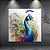 Quadro Decorativo Pavão Real Aquarela Colorida Arte Abstrata Moderna 60x60 6313 - Imagem 3