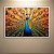 Quadro Decorativo Pavão Real com Cauda Aberta Estilo Abstrato Dourado 6320 - Imagem 4