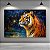 Quadro Decorativo Tigre majestoso em floresta noturna estilo pintura óleo 6303 - Imagem 2
