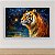 Quadro Decorativo Tigre majestoso em floresta noturna estilo pintura óleo 6303 - Imagem 1