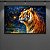 Quadro Decorativo Tigre majestoso em floresta noturna estilo pintura óleo 6303 - Imagem 3