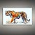 Quadro Decorativo Tigre Realista Estilo Aquarela Pintura em Fundo Branco 6311 - Imagem 2