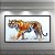 Quadro Decorativo Tigre Realista Estilo Aquarela Pintura em Fundo Branco 6311 - Imagem 1