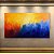 Quadro Decorativo Abstrato Moderno Cores Vibrantes Azul e Amarelo 6336 - Imagem 2