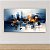 Quadro Decorativo Abstrato Geométrico Moderno Minimalista Tons Azul e Ouro 6354 - Imagem 4