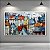 Quadro Decorativo Abstrato Paisagem Urbana Europeia Casario Colorido Espatulado 6370 - Imagem 2