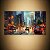 Quadro Decorativo Cidade Moderna Chuva Paisagem Urbana Neon Estilo Digital 6356 - Imagem 1