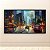 Quadro Decorativo Cidade Moderna Chuva Paisagem Urbana Neon Estilo Digital 6356 - Imagem 2