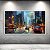 Quadro Decorativo Cidade Moderna Chuva Paisagem Urbana Neon Estilo Digital 6356 - Imagem 4