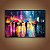 Quadro Decorativo Cidades Paisagem Urbana Noturna Chuva com Guarda-Chuva 6371 - Imagem 4