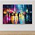 Quadro Decorativo Cidades Paisagem Urbana Noturna Chuva com Guarda-Chuva 6371 - Imagem 5