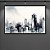 Quadro Decorativo Paisagem Urbana Skyline Minimalista em Aquarela P&B 6365 - Imagem 3