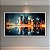 Quadro Decorativo Paisagem Urbana Skyline Noturno Reflexo na Água Estilo Arte 6359 - Imagem 2