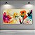 Quadro Decorativo Flores Abstratas Aquarela Colorida Pintura Artística Sala 6380 - Imagem 1