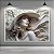 Quadro Decorativo Mulher com Chapéu Escultura em Relevo 6447 - Imagem 1