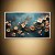 Quadro Decorativo Florais Flores Brancas e Galhos Dourados em Fundo Azul 6424 - Imagem 3