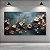 Quadro Decorativo Florais Flores Brancas e Galhos Dourados em Fundo Azul 6424 - Imagem 2
