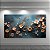 Quadro Decorativo Florais Flores Brancas e Galhos Dourados em Fundo Azul 6424 - Imagem 4