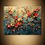 Quadro Decorativo Florais Ramos de Flores Vermelhas e Douradas 6438 - Imagem 2