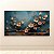 Quadro Decorativo Galho de Flor Branca e Dourada Fundo Azul Petróleo 6429 - Imagem 4