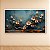 Quadro Decorativo Galho de Flor Branca e Dourada Fundo Azul Petróleo 6429 - Imagem 3