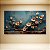 Quadro Decorativo Galho de Flor Branca e Dourada Fundo Azul Petróleo 6429 - Imagem 5