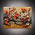 Quadro Decorativo Galho de Flores em Relevo 3D Laranja e Dourado 6428 - Imagem 5