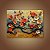 Quadro Decorativo Galho de Flores em Relevo 3D Laranja e Dourado 6428 - Imagem 2