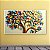 Quadro Decorativo Árvore Abstrata Colorida com Folhas em Relevo Dourado 6435 - Imagem 3