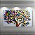 Quadro Decorativo Árvore Abstrata Colorida com Folhas em Relevo Dourado 6435 - Imagem 2
