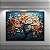 Quadro Decorativo Árvore da Vida Estilo 3D com Folhas Coloridas e Fundo Azul 6431 - Imagem 1