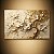Quadro Decorativo Árvore de Flores Brancas com Detalhes em Ouro 3D 6441 - Imagem 4