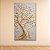 Quadro Decorativo Árvore Texturizada 3D com Folhas Douradas e Brancas 6436 - Imagem 1