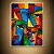 Quadro Decorativo Abstrato Moderno Rostos Geométricos Coloridos 6496 - Imagem 2