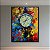 Quadro Decorativo Abstrato Relógio Antigo com Textura e Cores Vibrantes 6495 - Imagem 1