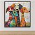 Quadro Decorativo Quatro Cachorros Coloridos Estilo Abstrato e Lúdico 6469 - Imagem 2