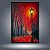 Quadro Decorativo Paisagem Urbana Outono Vermelho e Postes de Luz 6478 - Imagem 4