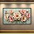 Quadro Decorativo Florais Flores Rosa e Brancas com Pinceladas em Relevo 6461 - Imagem 2