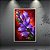 Quadro Decorativo Flores Roxas Abstratas em Fundo Vermelho e Laranja 6521 - Imagem 2
